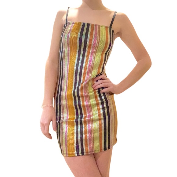 Blue Blush Dresses & Skirts - NWOT⚡️Blue Blush Metallic Stripe Bodycon Dress